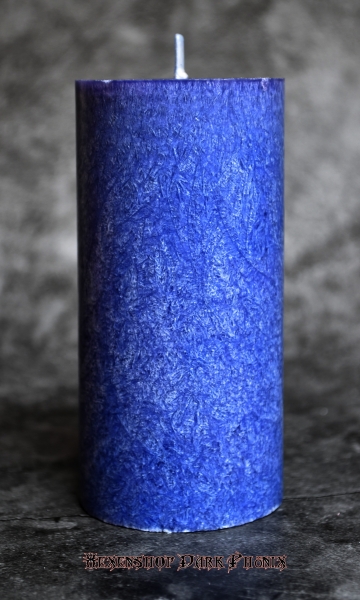 Hexenshop Dark Phönix Altar Öko durchgefärbte Stumpenkerze blau ø 60 x 120 mm